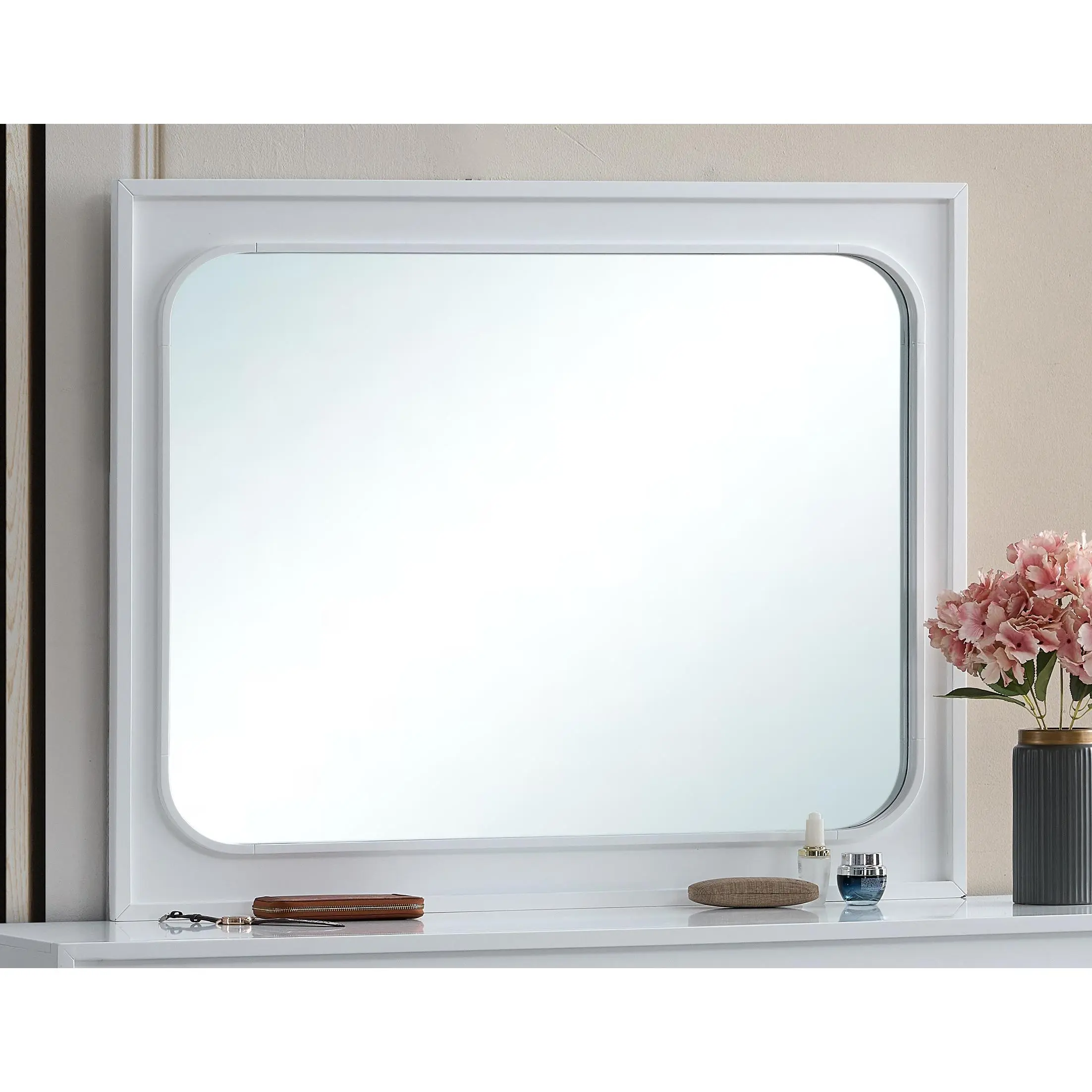 ARCH Milan White Mirror Cabinet Wall Mounted Bathroom Vanity Mirror with Storage Shelf, Modern Rectangular Medicine Cabinet with Mirror Door, Glossy White Finish, Space-Saving Bathroom Organizer for Toiletries and Essentials, Easy to Install
