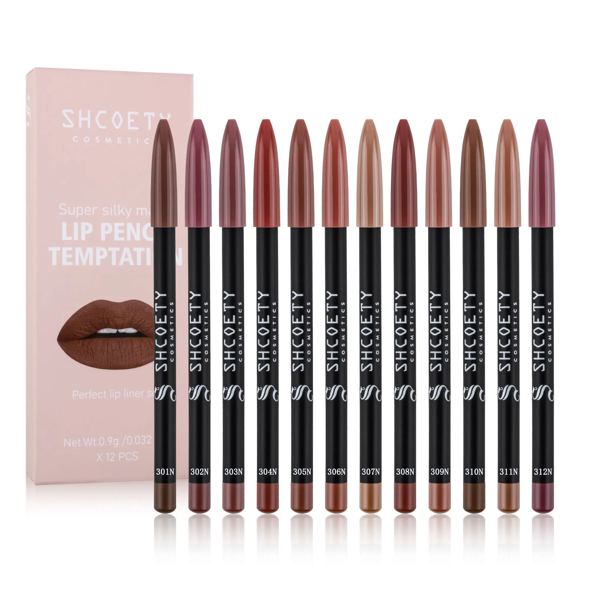 12 Piece Wooden Matte Lip Liners Kit With Sharpenable Tip, Earthy Warm Cool Tone System, Velvety Matte Finish Without Heavy Feeling, Waterproof Sweatproof Formula, Ideal For Daily Office And Evening Party Lip Looks