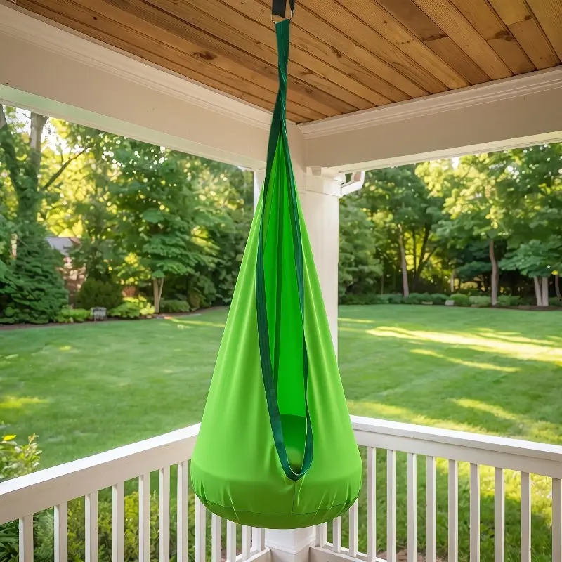 1-Pack, Indoor and Outdoor Hanging Hammock Chair Swing | With Inflatable Pillows and Cylinders, Storage Bag, Max Load 264 Lbs, Including Straps and Screws, Woven Nylon Fabric, Patio Hammock