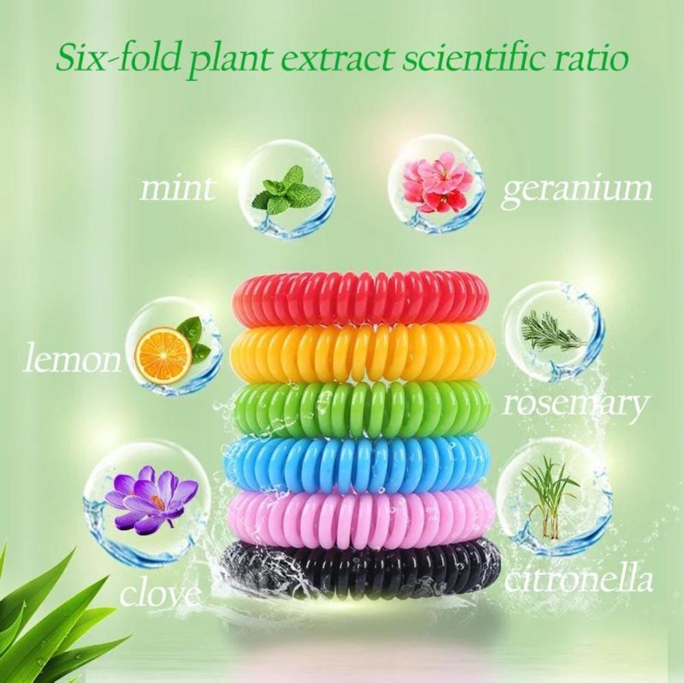 10 PCS Portable Mosquito Repellent Bracelet, Insect Bug Guard Wristband for Outdoor Camping Hiking Travel, Effective Pest Control for Adults & Kids