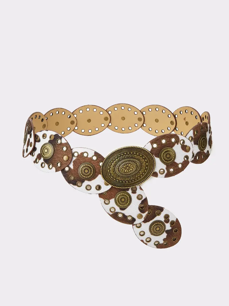 Western Concho Belt in man-made, vegan, animal friendly, cruelty free leatherett concho belt amazon - TikTok Shop main image 3