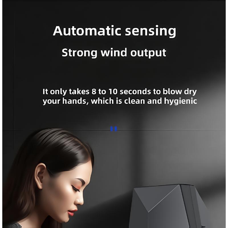 Fully automatic sensor hand dryer, commercial compact warm air hand dryer, American standard plug 110V, 1000W, suitable for home/business bathrooms/hotels/guesthouses/homestays