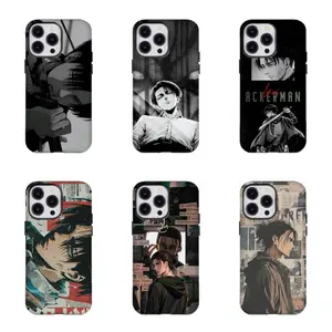 Attack On Titan Levi Ackerman Custom Anime Smartphone Casing - Vintage Newspaper Collage, Black White Manga, Shockproof Resistance Accessory for iPhone 11-17, Samsung S21-S25, Wireless-Friendly AOT Fan Birthday Gift