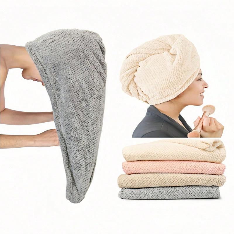 2-Pack Microfiber Hair Drying Towels for Women, Super Absorbent Quick-Drying Towels for All Hair Types, Anti-Frizz, Button Hair Drying Towels, Bathroom Towel Set