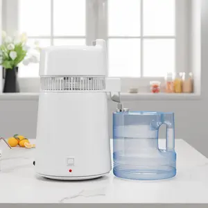 6L (1.5 Gallon) Plastic Countertop Water Distiller, 900W, 110V US Plug, White, No Handle