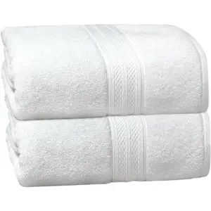 Soft Giant Bath Sheet - 2 Pack  35x70  Luxury Bath Towel - 600 GSM -  Ringspun  - Absorbent Quick Dry Bathroom Shower Hotel  Towel Sheet - White