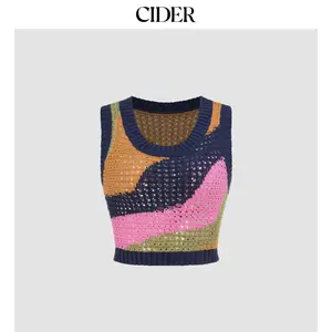 Cider [size 2-10] Colorblock Knitted Crop Tank Top