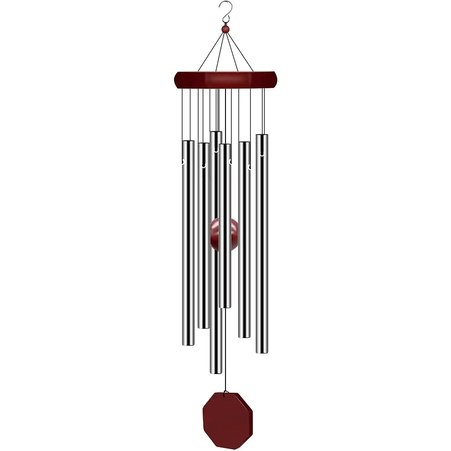 Memorial Wind Chimes Outdoor Large Deep Tone, Sympathy Wind-Chime Personalized with 6 Tuned Tubes, Elegant Chime for Garden Patio Balcony and