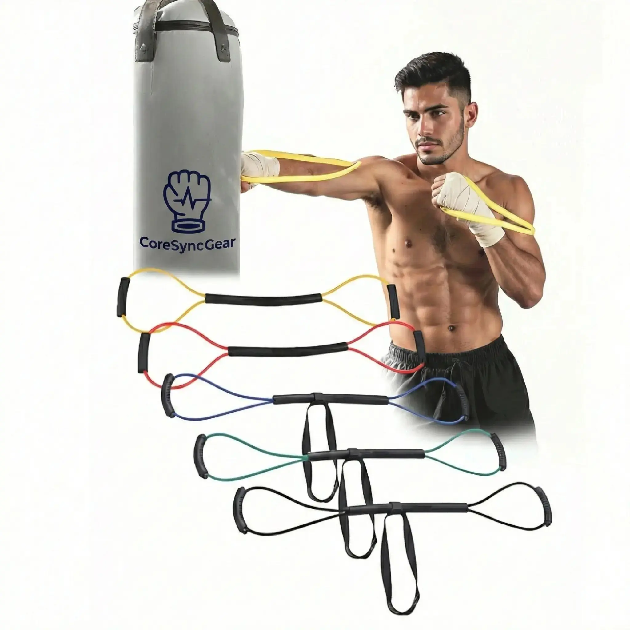 Boxing Resistance Bands, Harness Style Athletic Training Equipment for Full Body Home Workouts, Cardio Kit to Boost Speed and Strength, 15-35 lbs