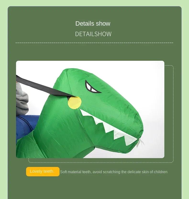 Dinosaur Inflatable Costume Riding Jumpsuit Cosplay Dino Funny Dress Costumes for Girls Boys Kids And Adult Purim Halloween