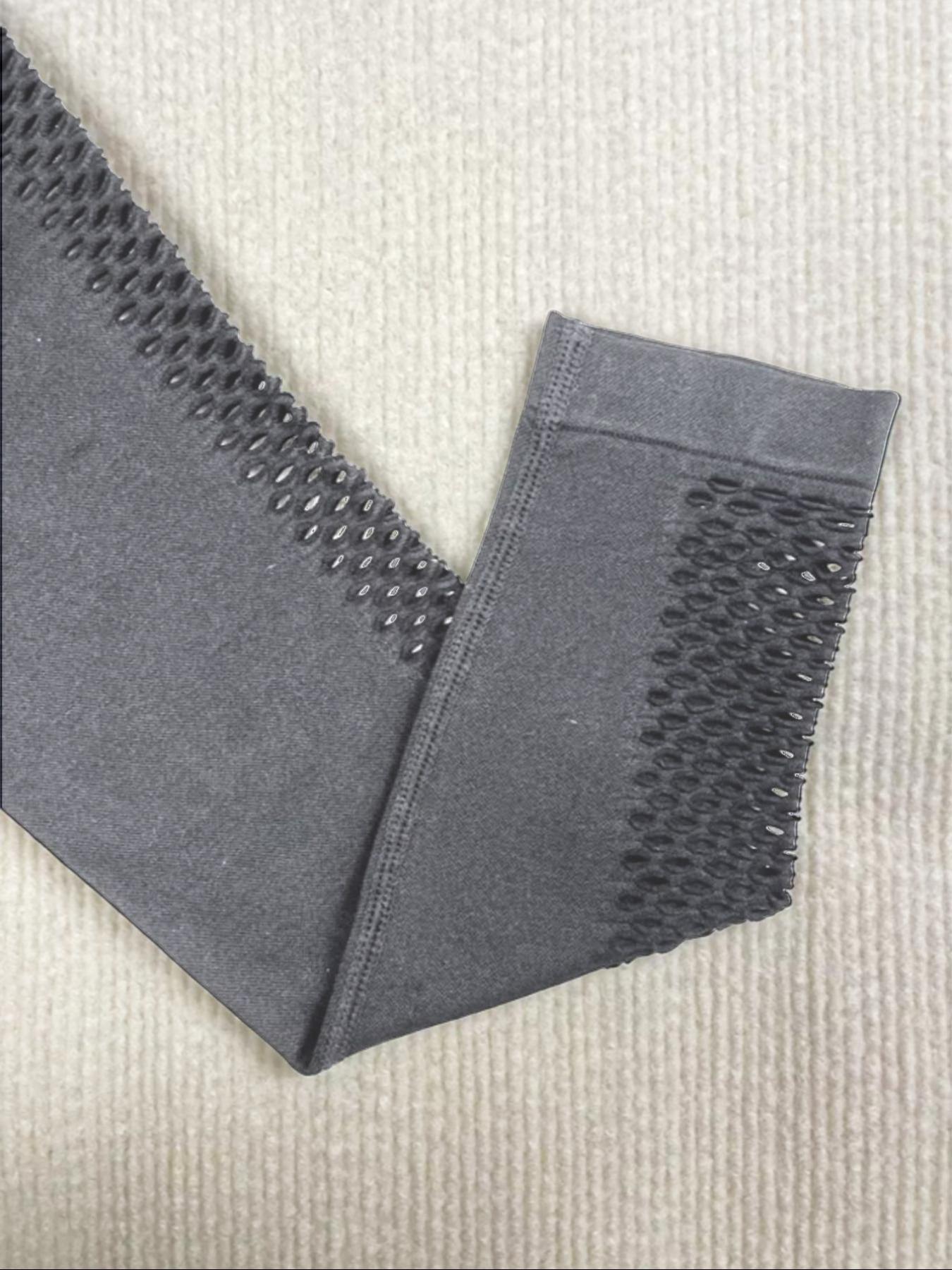 Women's Plain Fishnet High Waist Sports Leggings, Casual Comfy Breathable Pants for Yoga Gym Workout Running, Ladies Sportswear for All Seasons, Womenswear