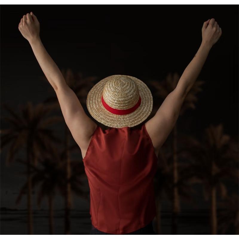 One Piece King Luffy Same Cosplay Hat Anime Cosplay Props Hats Stage Performance Accessories Neutral Sun Hats Parent-child Game