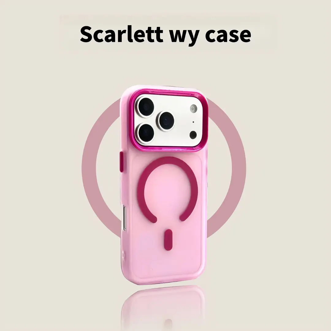 Chic TPU Waterproof Smartphone Case - Ice-Feel Matte, Skin-Friendly, Semi-Transparent Candy-Colored Magnetic Back Panel, Large Window Cutout, for iPhone 15/16/17 Pro Max, Girls' Gift, Mobile Phone Accessory, Semi-Transparent Material