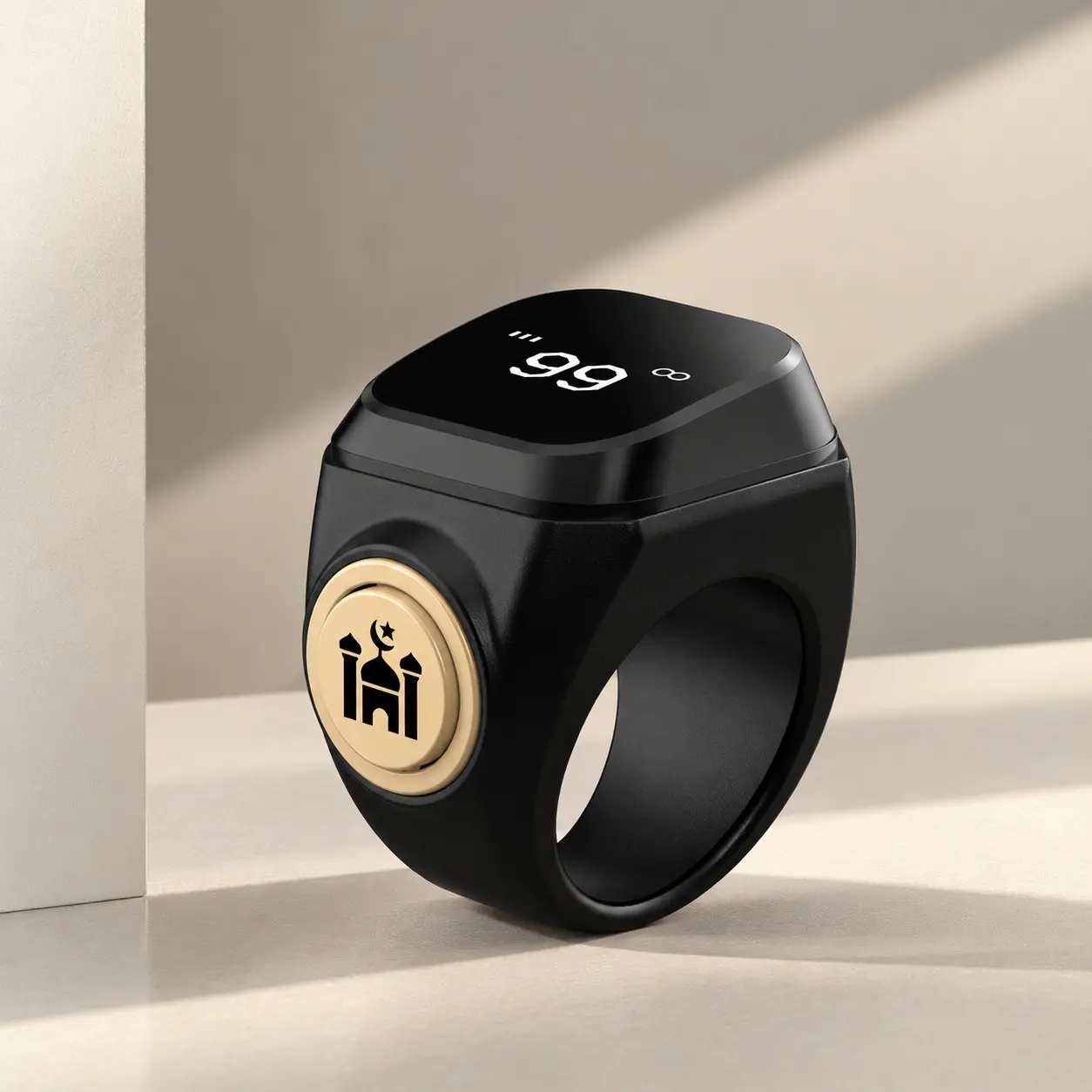Smart Tasbih Ring for Muslims, Digital Dhikr Counter, Prayer Time Reminders, APP Connectivity, Waterproof Design, Find My Ring Function