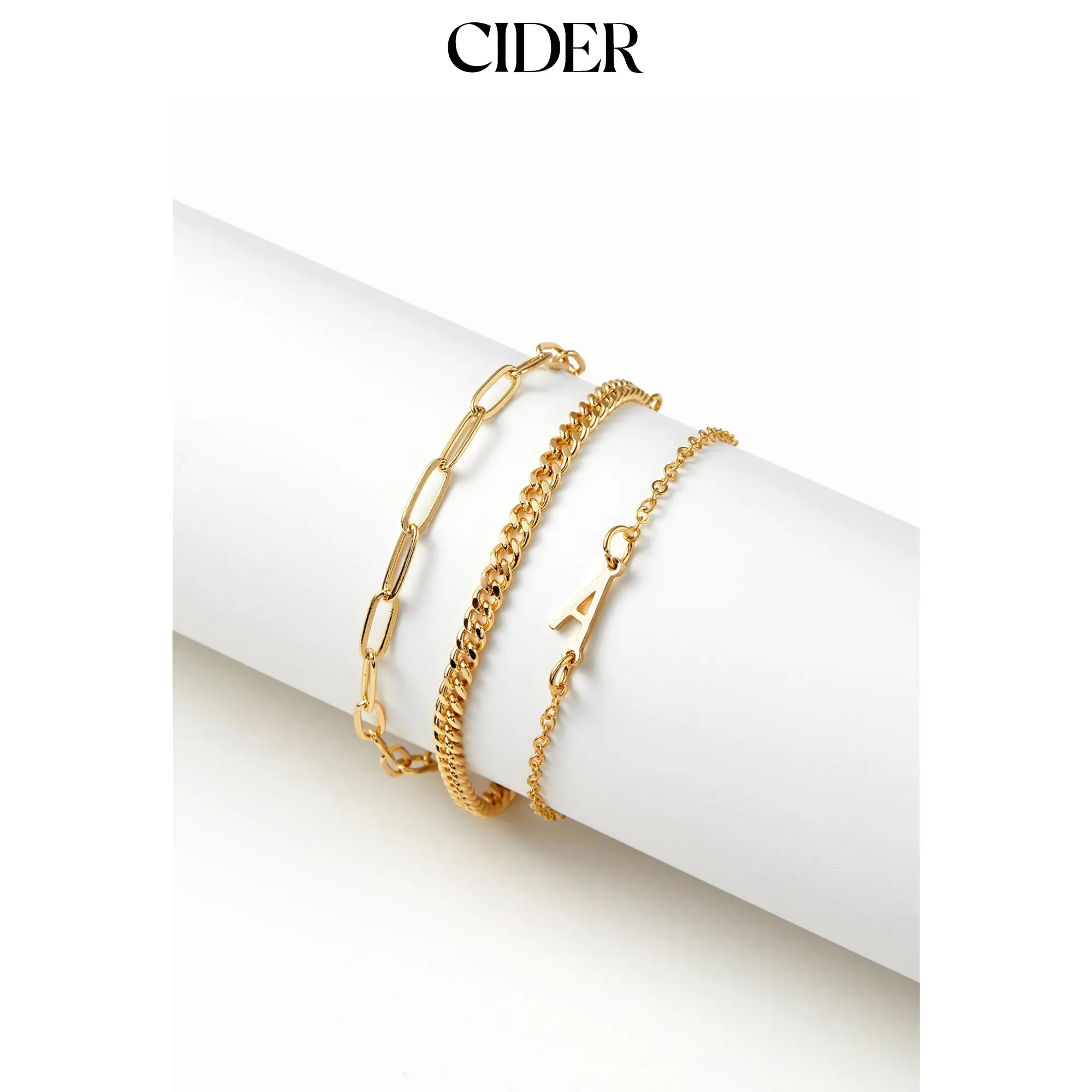 Cider 3 PCS LETTER CHAIN BRACELET SET Cider 3 PCS LETTER CHAIN BRACELET SET
