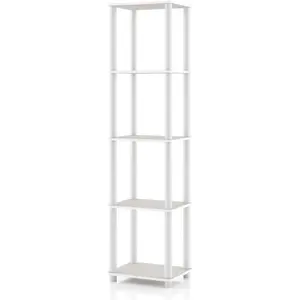 2026 New Arrival Multi Purpose Homes: Inside + Out Apexa Modern 5-Tier Narrow Shelving Units, Collectibles Display Shelves, Easy Assembly Standing Shelf, Home Storage Organizer for Living Room, Bedroom, Office, Taupe Grey