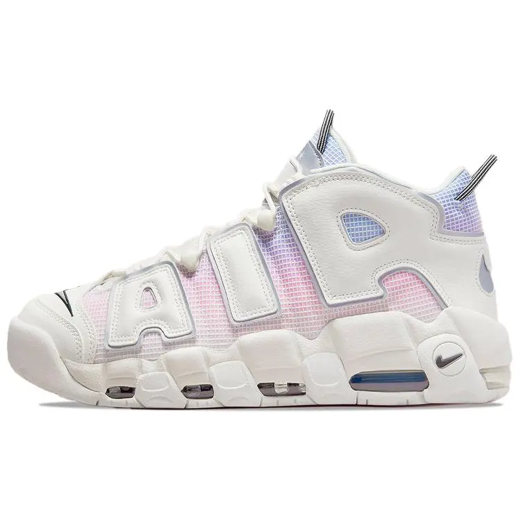 Nike Air More Uptempo Pippen Retro Basketball Shoes for Men – White, Blue, Pink – Cushioned, Non-Slip, Durable Mid-Top Verifiable, with credentials and supporting global authentication