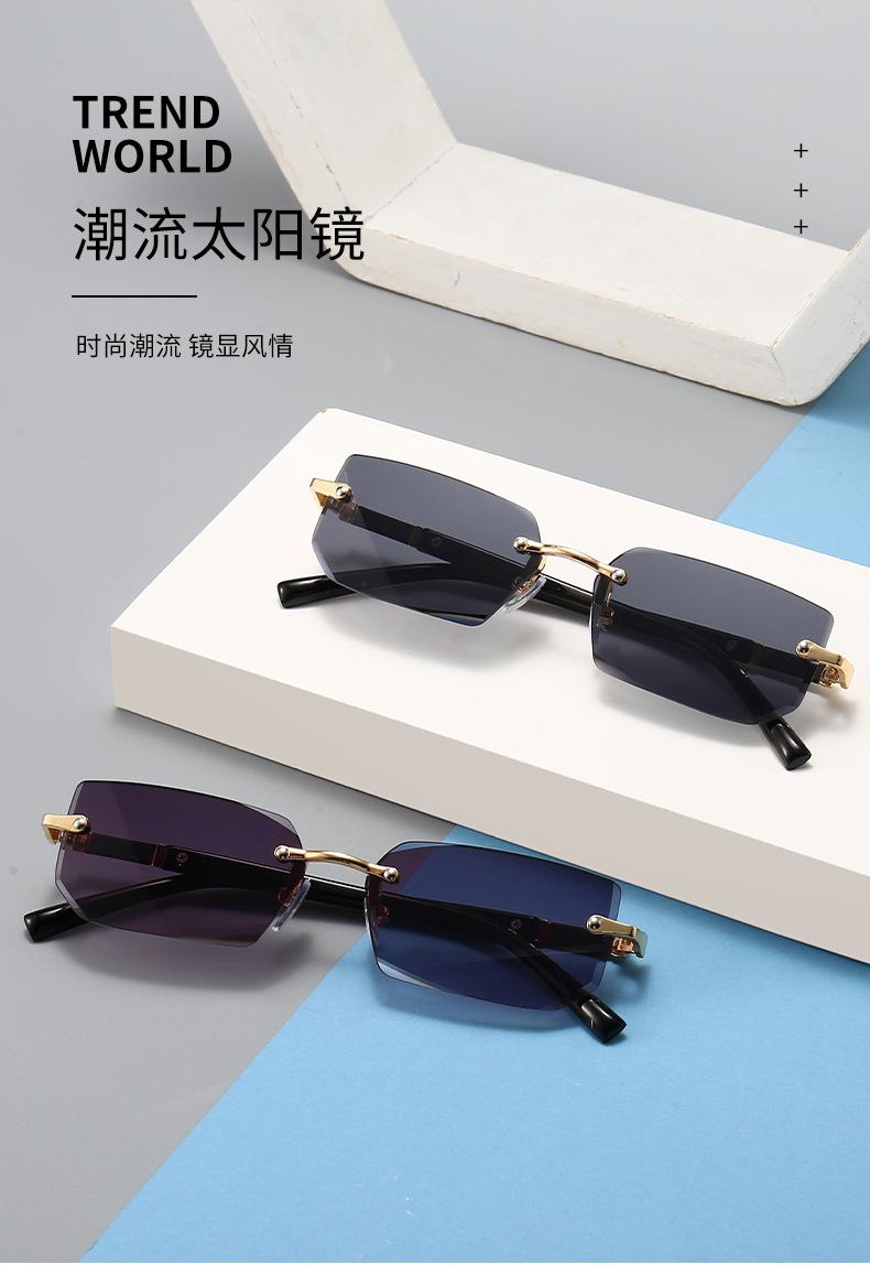 New Frameless Fashion Sunglasses European and American Trendy Cut Edge Sunglasses Personality Jelly Color Sunglasses Frameless Sunglasses Retro Vintage Sunglasses for Women Polarized Driving Sunglasses Trendy Sunglasses UV400 Protection
