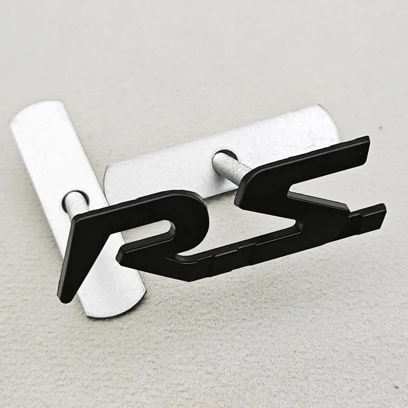3D Metal RS Logo Car Rear Trunk Front Grille Emblem Badge Sticker Decal for Renault Megane Laguna Duster Captur Fluence Espace