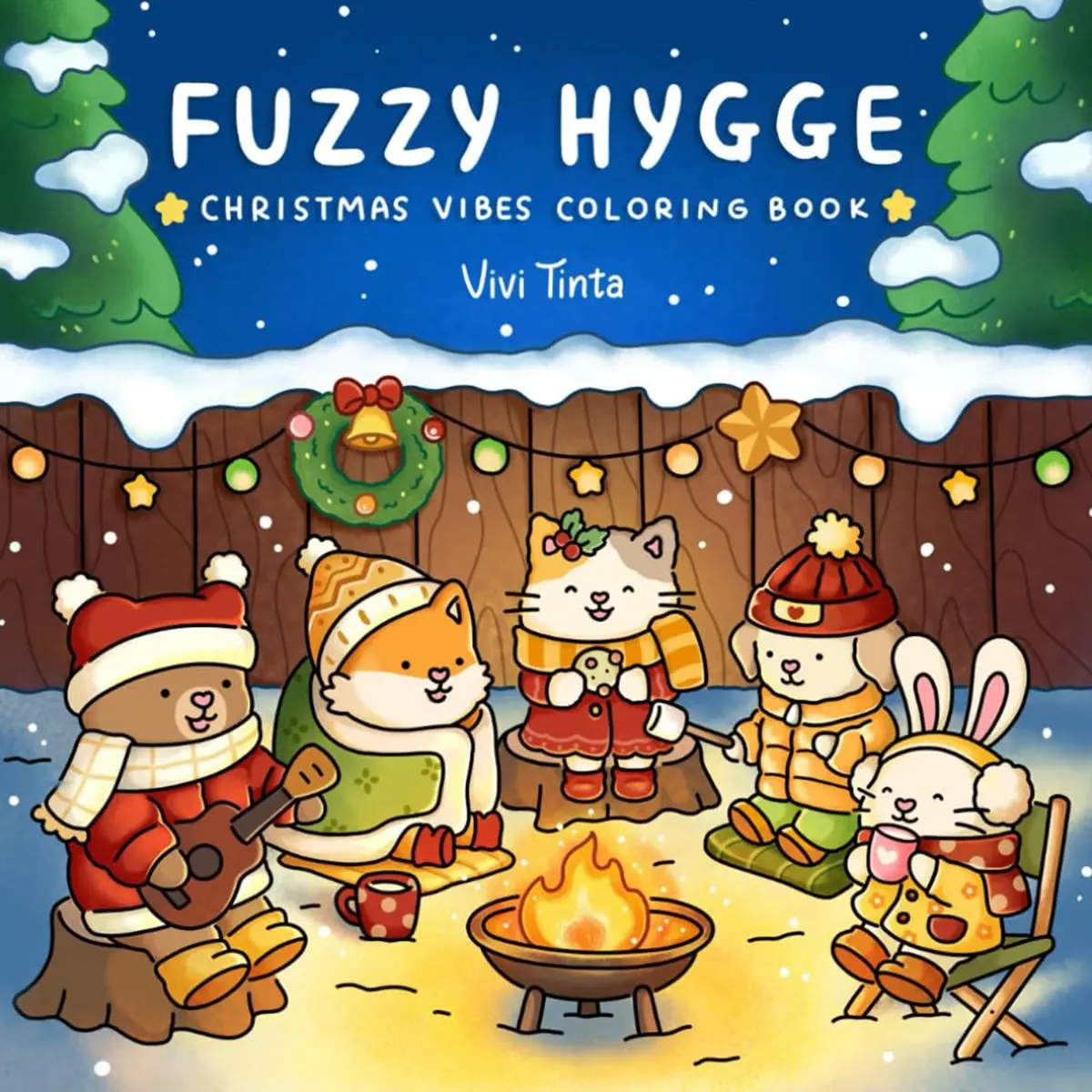 Fuzzy Hygge: Christmas Vibes Coloring Book for Adults & Teens Featuring Cozy Festive Holiday Winter Scenes with Adorable Animals Characters (Fuzzy Friends Coloring)，is the perfect Christmas and New Year gift!
