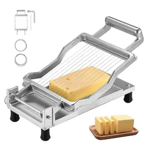 VEVOR Cheese Cutter with Wire, 0.2 Ultra - Thin Cheeser Butter Cutting Blade, Detachable Cheese Slicer Wire, Aluminum Alloy Commercial Cheese Slicer with 316 Stainless Steel Knife Wire, Kitchen Cooking