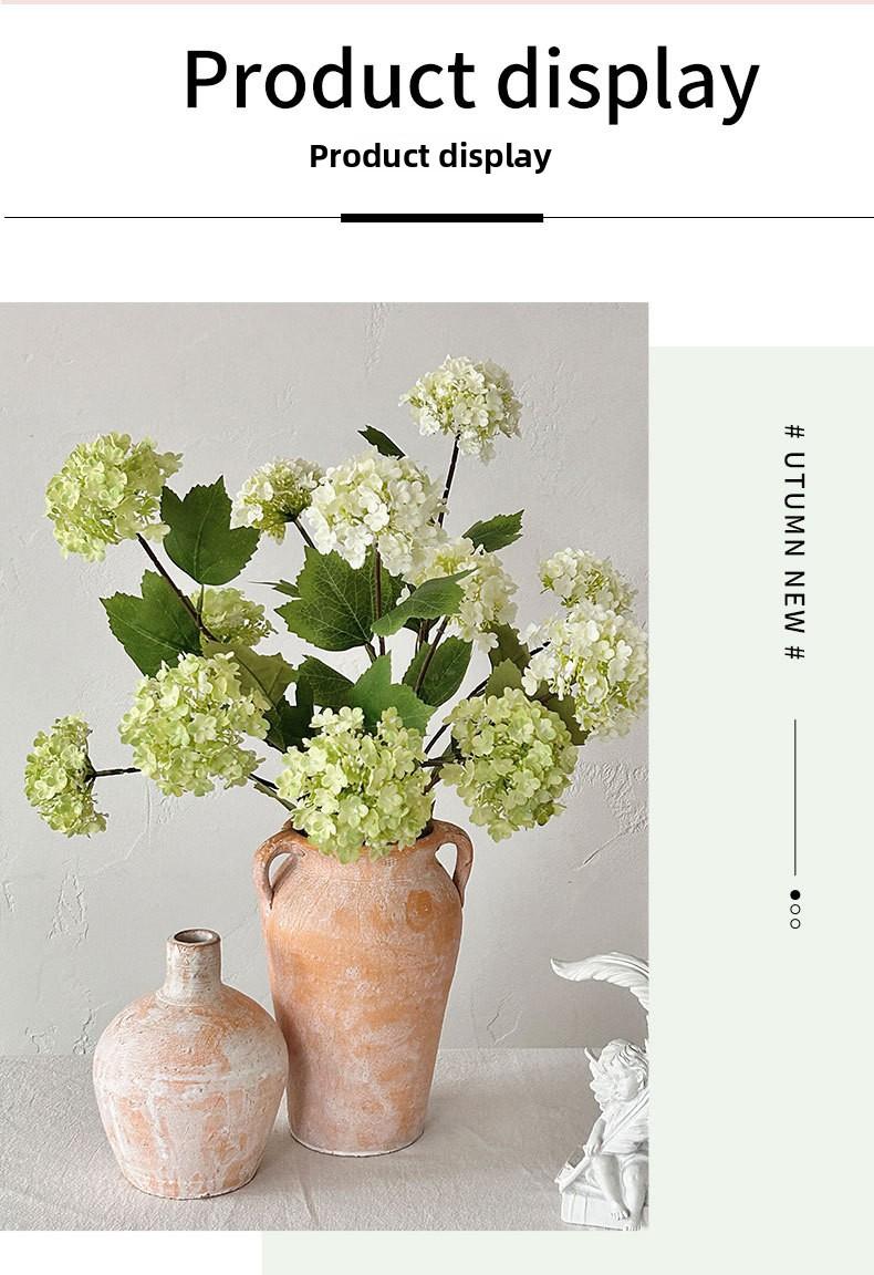 (4 pcs) 3 artificial hydrangea snowball flowers for home decoration, living room display, fake flowers for wedding hall floral arrangements