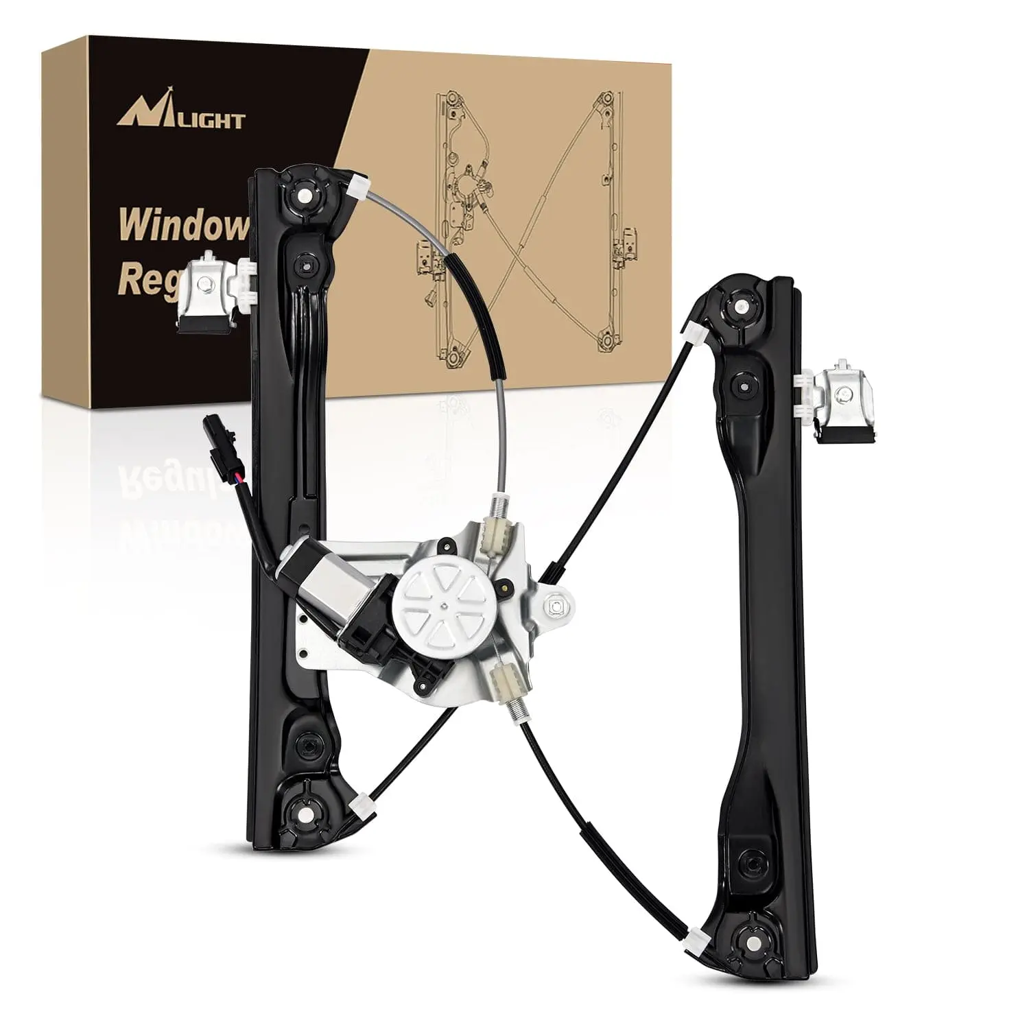 Nilight 751-739 Stainless Steel Sturdy Corrosion-Resistant Durable Low-Noise Power Window Regulator with Motor for Front Driver/Left Side Compatible with Chevy Cruze 2012-2016 & Cruze Limited