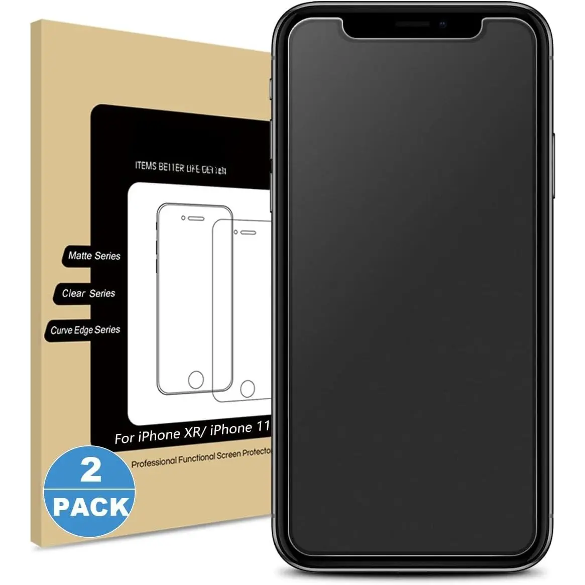 2 Pack Matte Glass Screen Protector for  XR/ 11 Anti-Glare & Anti-Fingerprint Tempered Glass Clear Film Case Friendly Easy Install Bubble Free - Smooth as Silk Amazing