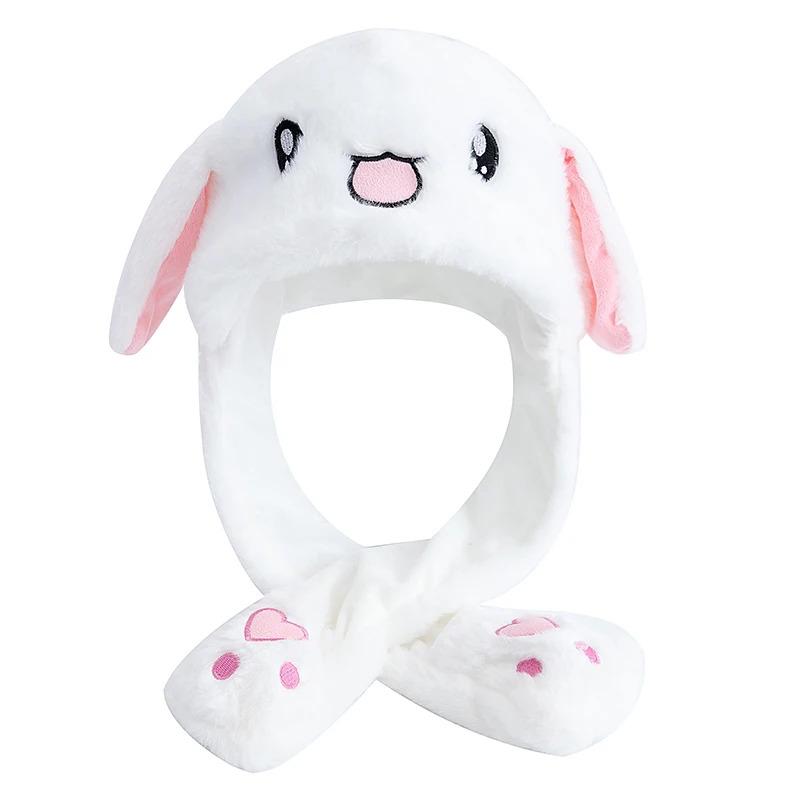 Hot Sale Cute Ear Moving Up Couple Cap Women Girls Funny Hat Rabbits Style Ears Plush Fur Winter Lovely Hat ﻿
