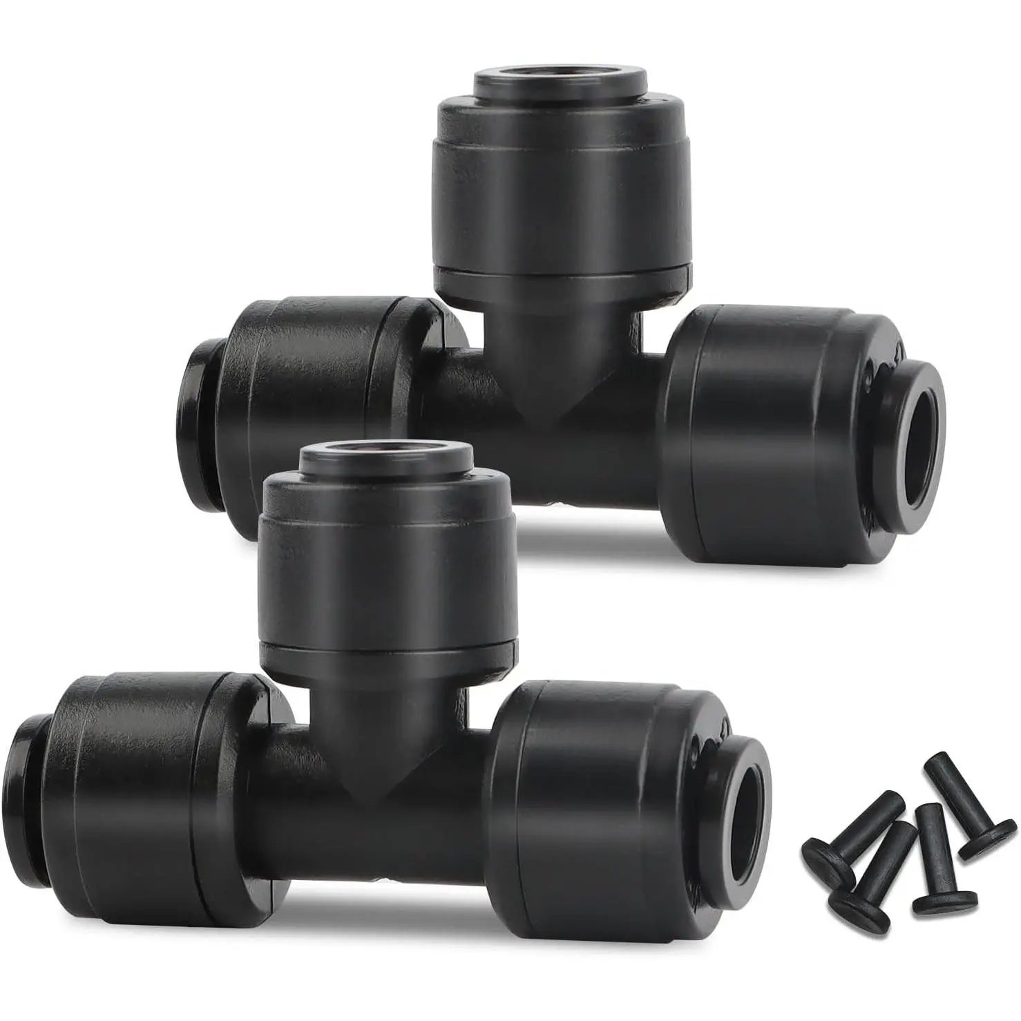 30 PCS Quick Connect 1/4" Drip Irrigation Tee Fitting, Universal Barbed Tee Connector for 1/4" Irrigation Tubing Leak Free Fittings for Sprinkler Drip Irrigation System (Include 4pcs Plugs)