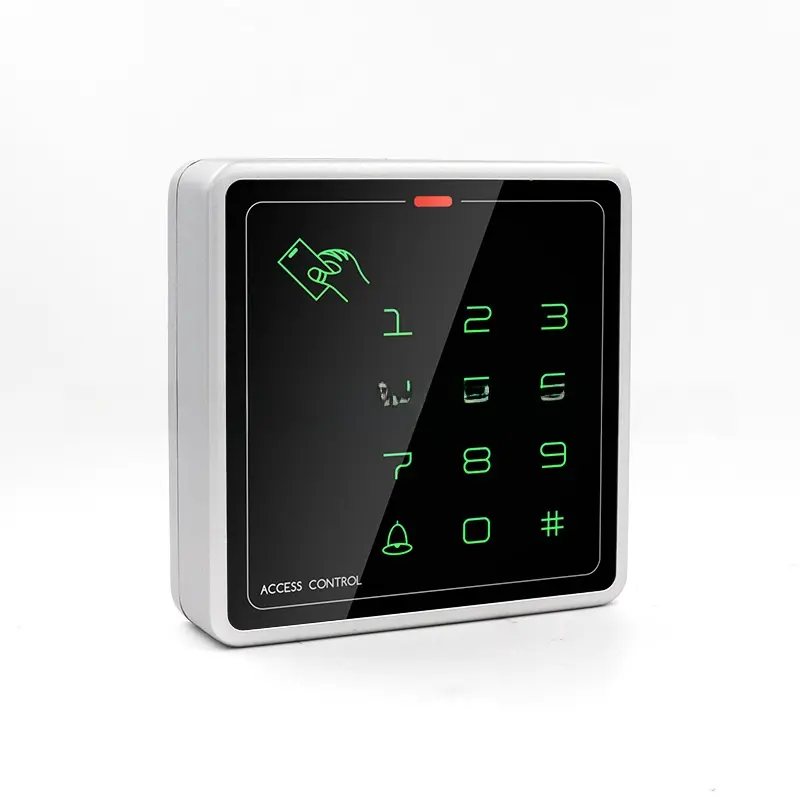 F05 Multi-Auth Access Control Controller - Access Device with ID, Fingerprint Scanner, Password, Card Reader, Numeric Keypad, 10x10cm Compact Form, Built-In Data Storage for Community Management Office Equipment Part