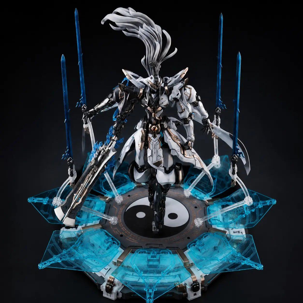 1/100 Scale Mecha Assembly Model, Alloy Skeleton + Precision Joints, Expandable Gourd Sword Case, Light Effect, Dynamic Pose, Lotus Base, Perfect Collectible Gift
