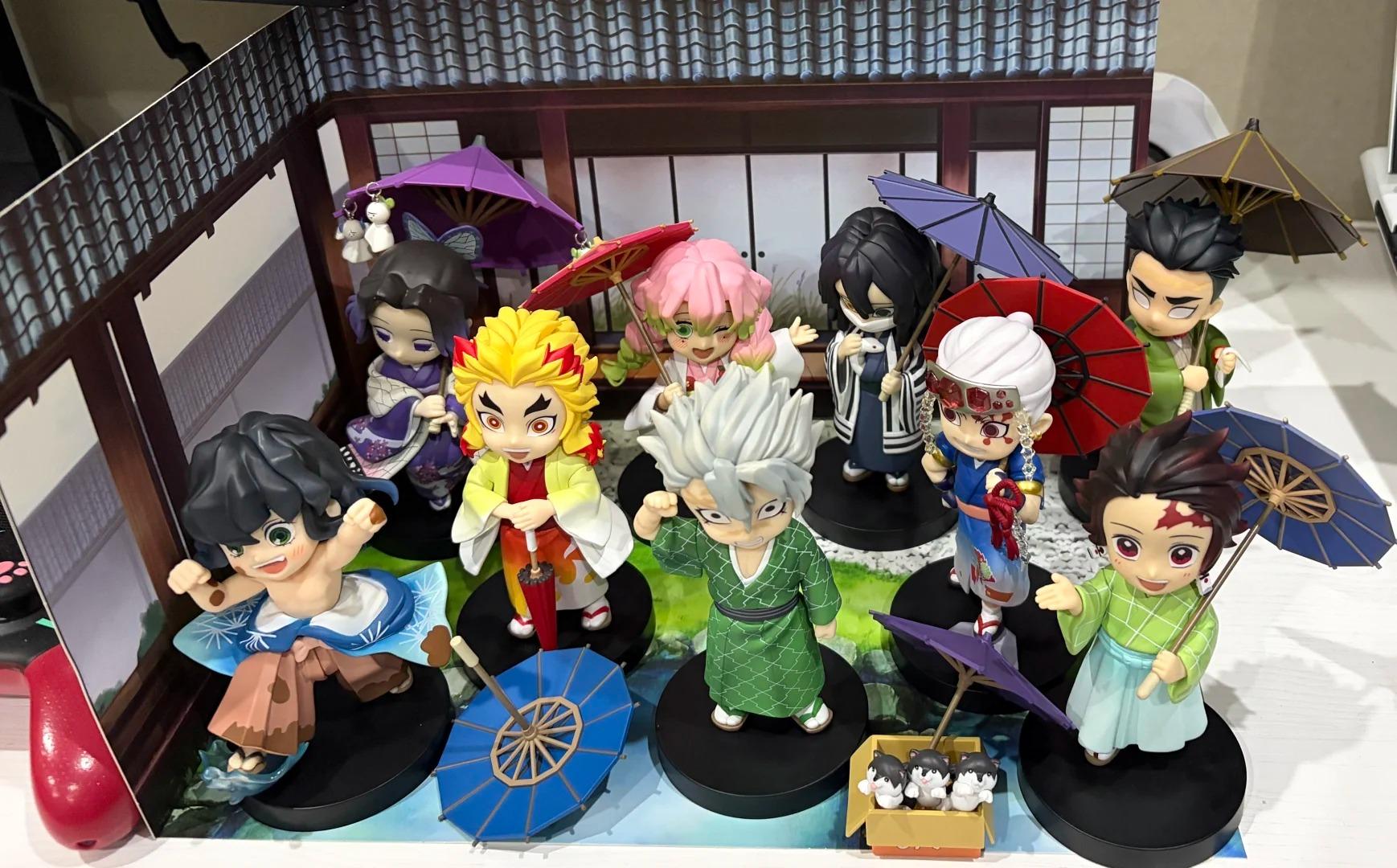 New Anime Figure Demon Slayer Figures Kimetsu No Yaiba Doll Plum Rain Series Blind Box Figurine Warrior Action Figure Model Toys