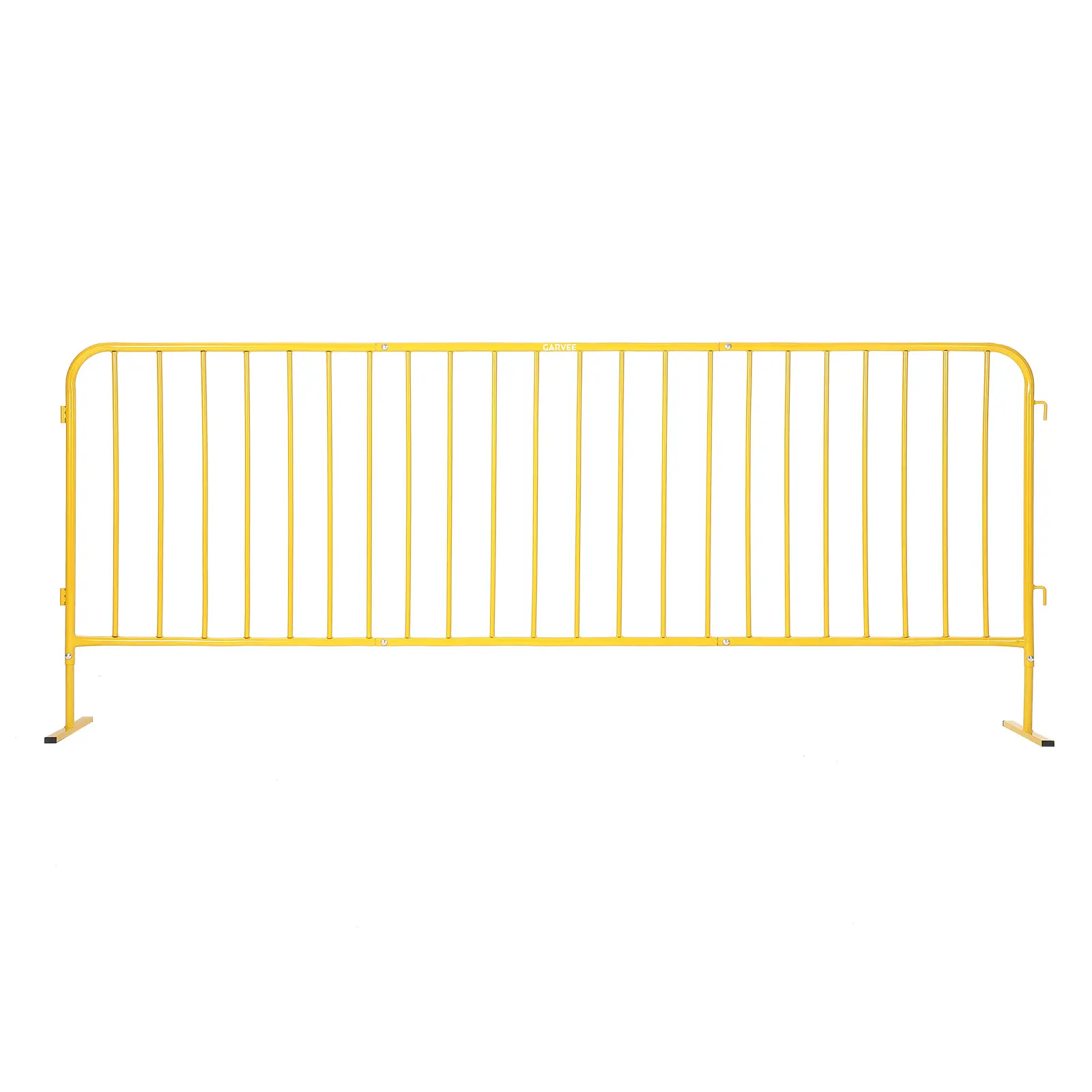 8.5 ft Heavy Duty Interlocking Steel Safety Barricade - Portable Crowd Control Barrier with Removable Flat Feet for Events, Construction, Parking, Traffic Control & Facility Security