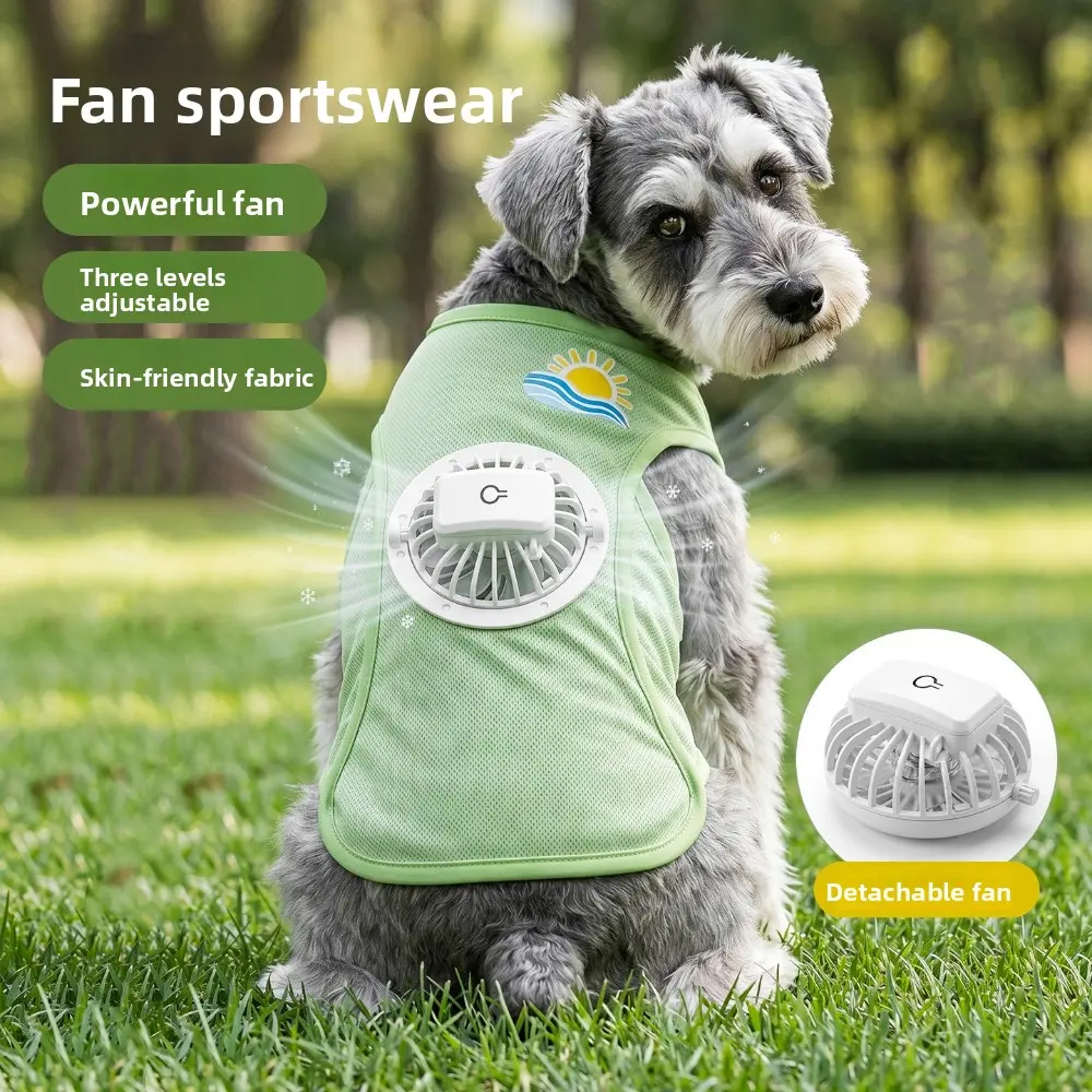 Dog Cooling Vest with Fan – USB Powered Summer Shirt, Outdoor UPF 50+ Lightweight Breathable Sun Protection for Small Medium Dogs, Prevent Overheating, Husky Clothes