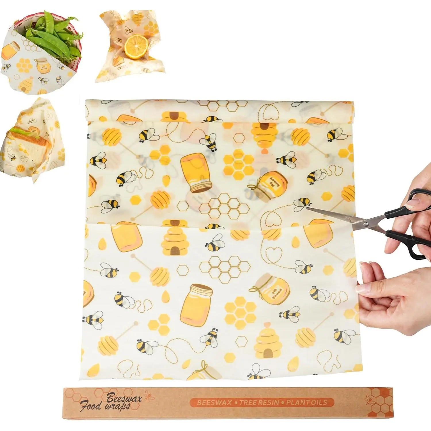 Beeswax Wrap ROLL (13" x 40") - Cut-to-Size   Wraps, DIY Customizable Beeswax  Wrap for Bread, Sandwiches & Bowls,  Sustainable Zero  Plastic Free Storage
