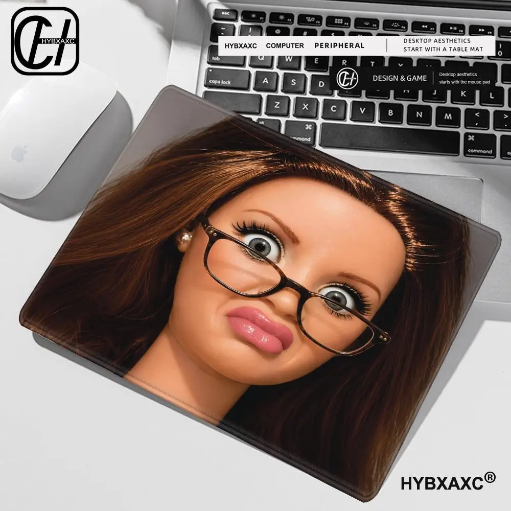 Cute Funny Doll Face Mouse Pad 40X45 Computer Accessories Office Game Table Mats Rubber Anti-slip Mousepads Small XS Desk Pads