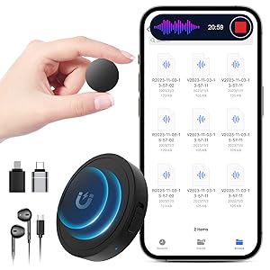 132G (9800 Hour) Voice Activated Recorder - Elasound Voice Recorder with AI-Intelligent Triple Noise Reduction, Portable Audio Recorder for Work, Lectures, Meetings, 100H Continuous Recording Device