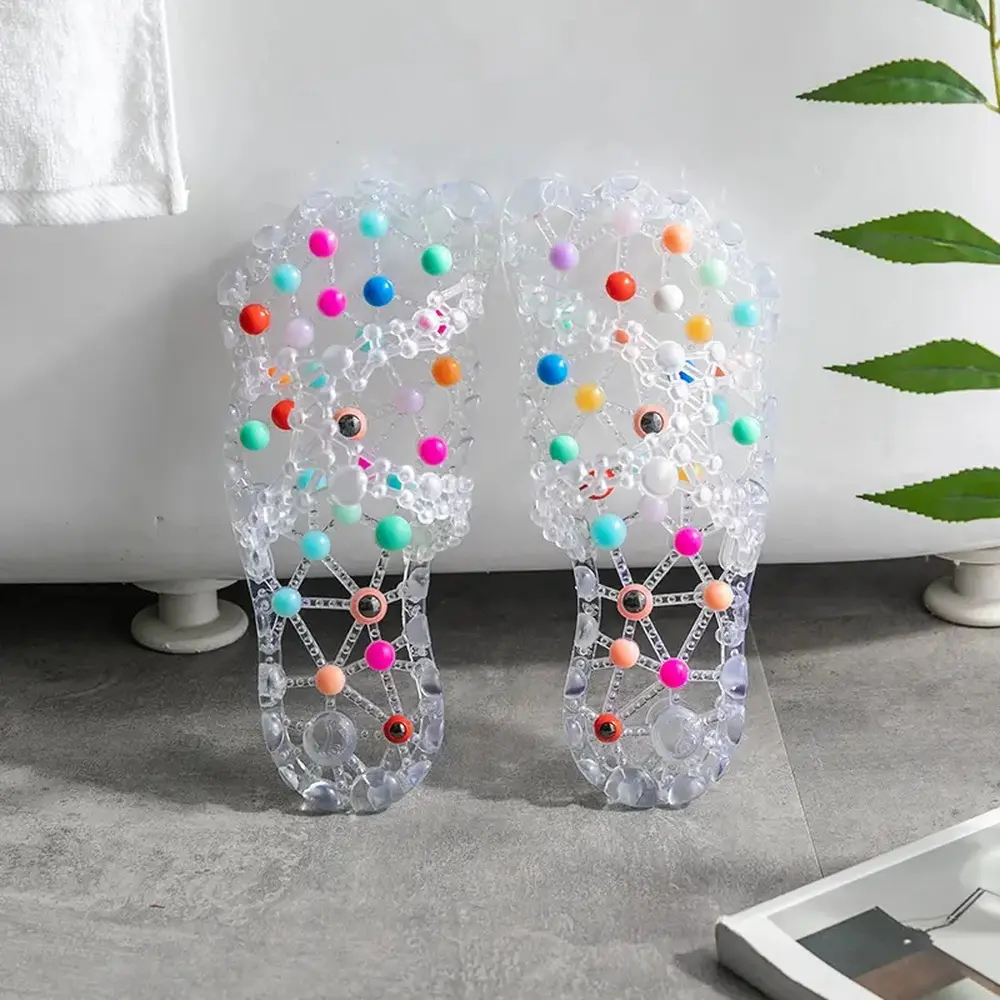 Women's Soft Vibrant Beaded Massage Slippers - Below the Ankle Fashion Slippers for Home Footwear Relaxation, Below The Ankle Women's Fashion Slippers