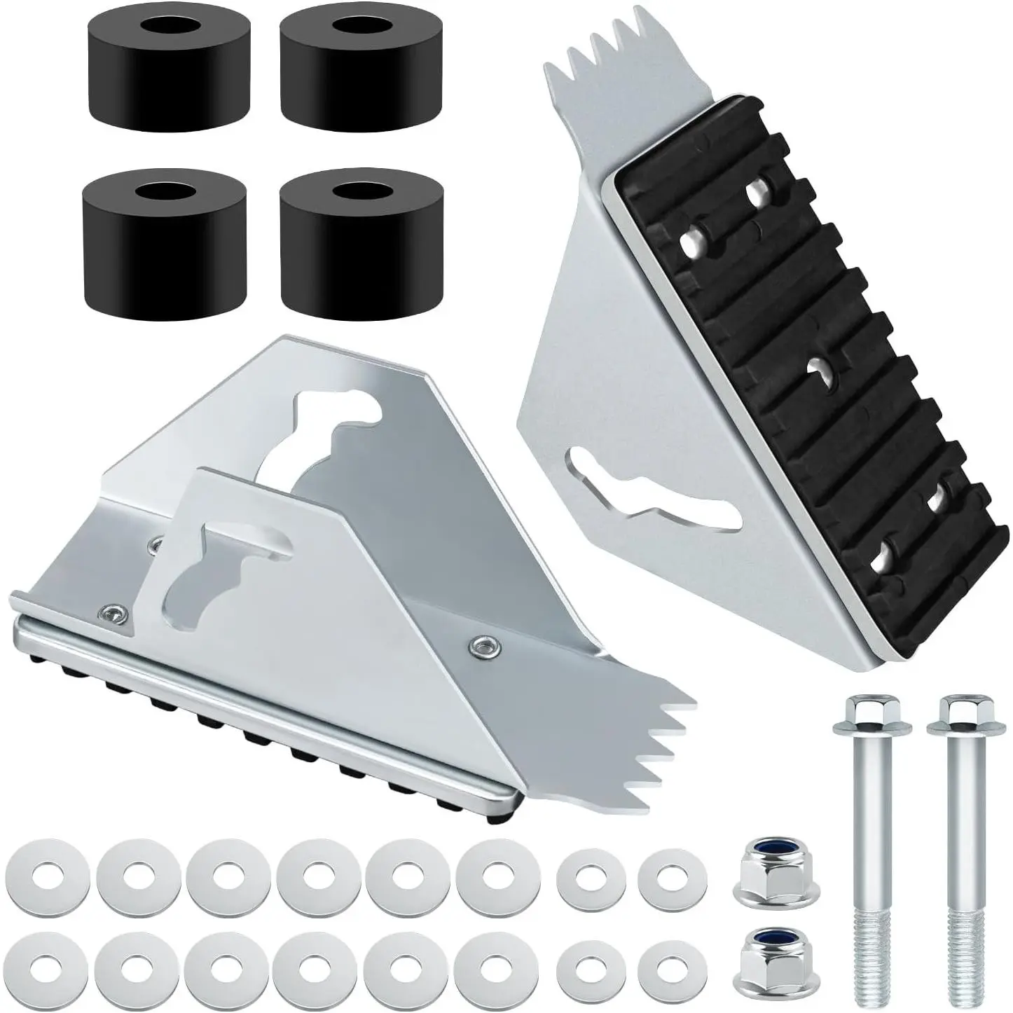 Aluminum Anti-Skid Shoe Kit for Extension Ladders,Rubber Padded Feet,Extension Ladder Parts,Compatible with Werner D1200, D1300, D1700, D1800 Models,2 Pack Ladders Feet Replacement Parts