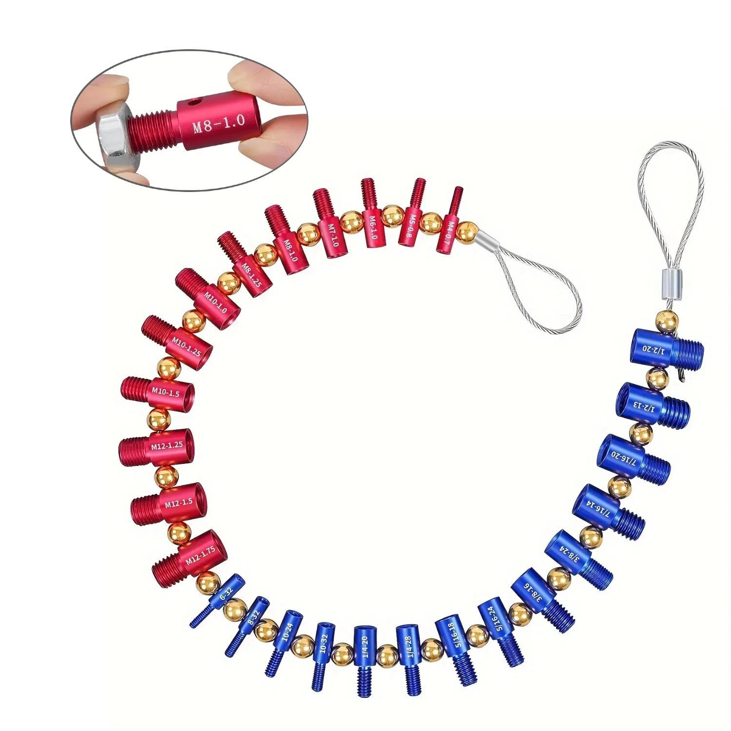 Bolt Thread Checker Set, 14 Standard Inches, 12 Metric Sizes, Detachable, Thread Measurement Tool, Quick Classification, Practical