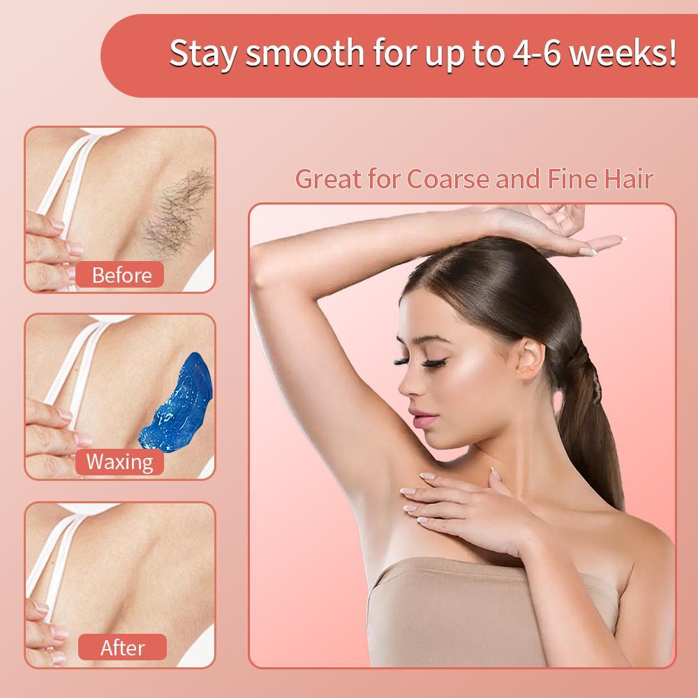 Hair Removal Waxing Kit, 200 cc Wax Warmer with 4 Bags Wax Beads, Wax Beans and 20 Wooden Sticks, At-Home Hair Removal Set for Women