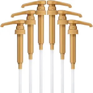 Davinci Plastic Syrup Pumps - 6-Pack Kitchen Utensils, Coffee Bar Accessories for 750 mL/25.4 oz Torani, Jordan Skinny & 1L Monin Drink Bottles