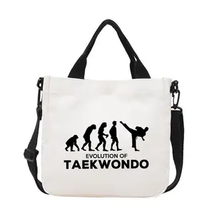 Taekwondo Print Tote Crossbody Bag Large Capacity Buckle Handbag For Training Commuting Taekwondo Lover Gift