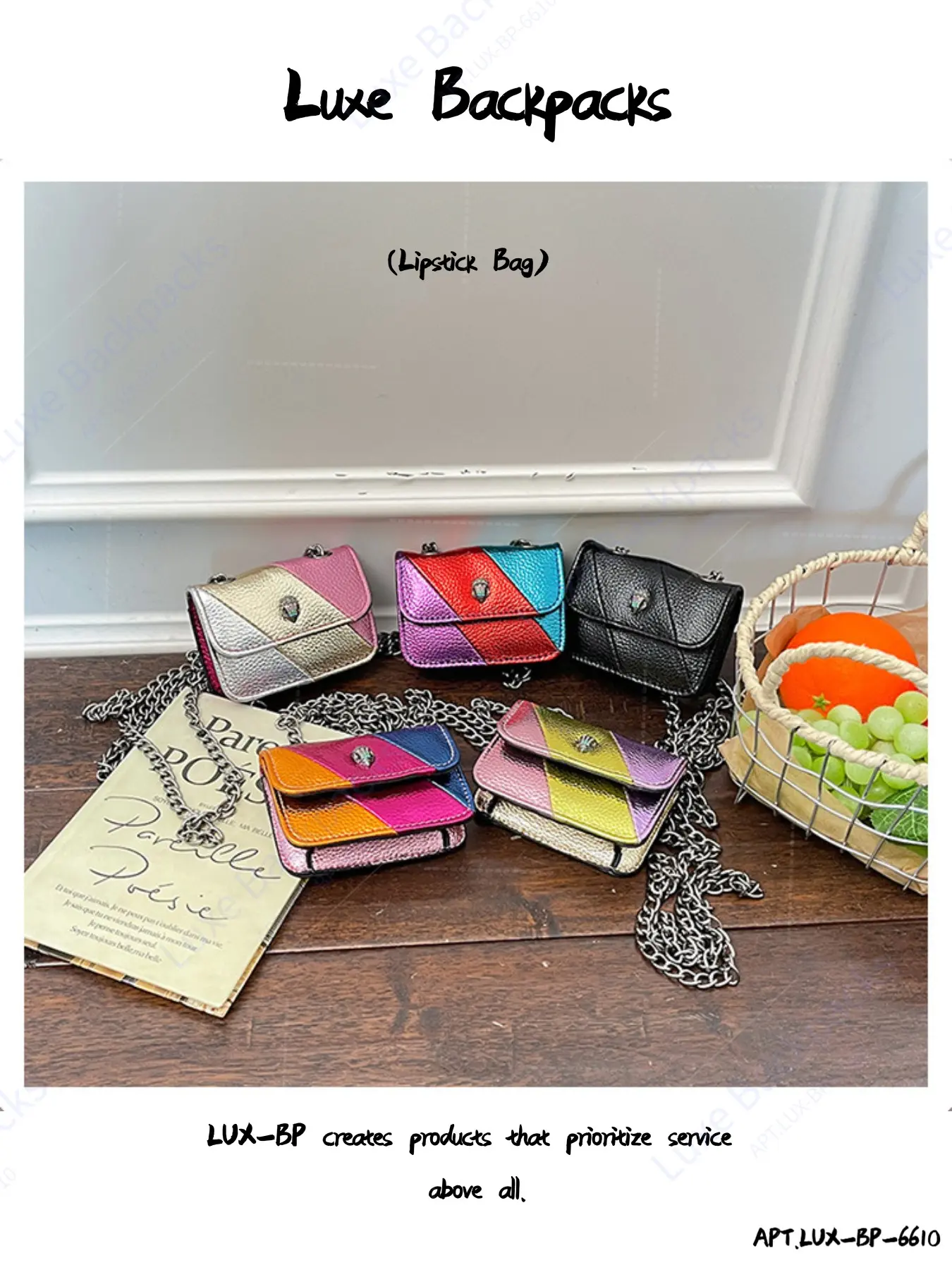 2026 New Colorblock Mini Wallet Bag for Women, European and American Fashion Chain Bag, Single Shoulder Crossbody Bag