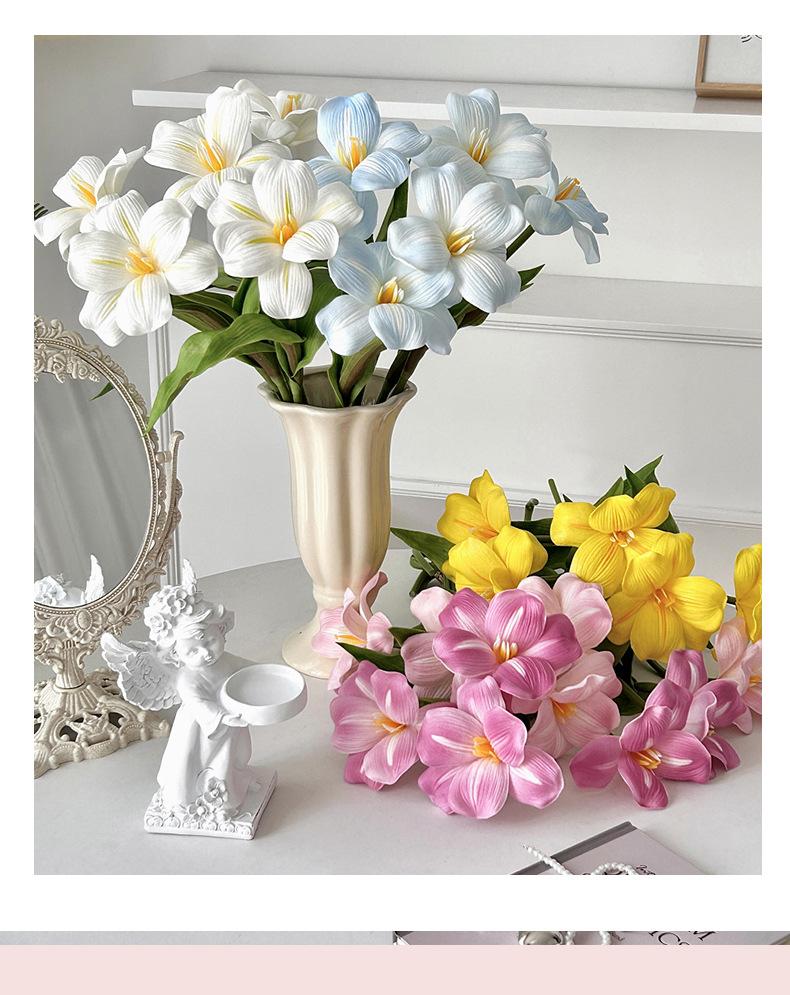 High-Quality PU Feel Brownie Tulip Artificial Flower Living Room Home Decoration Wedding Hall Floral Photography Prop