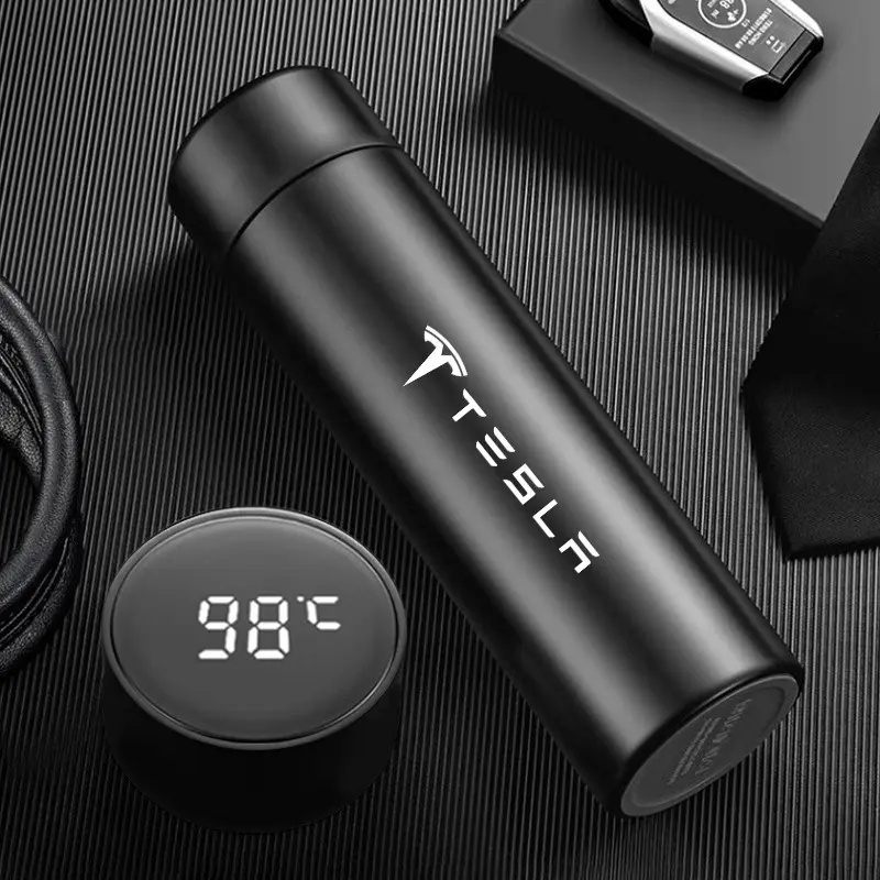 500ML Coffee thermos leak proof car vacuum bottle travel portable thermos cup For Tesla Model 3 Model S Model X Model Y Cybertruck Roadster SpaceX