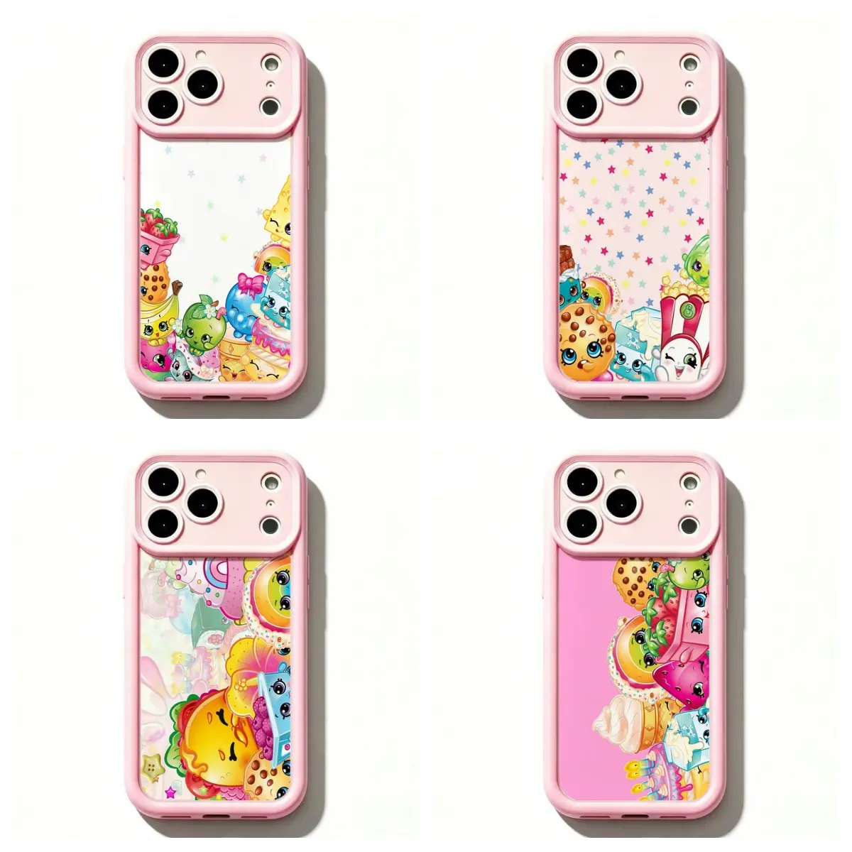 4 Styles Cute Phone Case for iPhone 11 12 13 14 15 16 17 Air Pro Max Samsung S21 S22 S23 S24 S25 S26 Kawaii Y2K Cartoon Food and Sweets Collage Shockproof Soft TPU Cover Birthday Gift for Girls Teens Fans