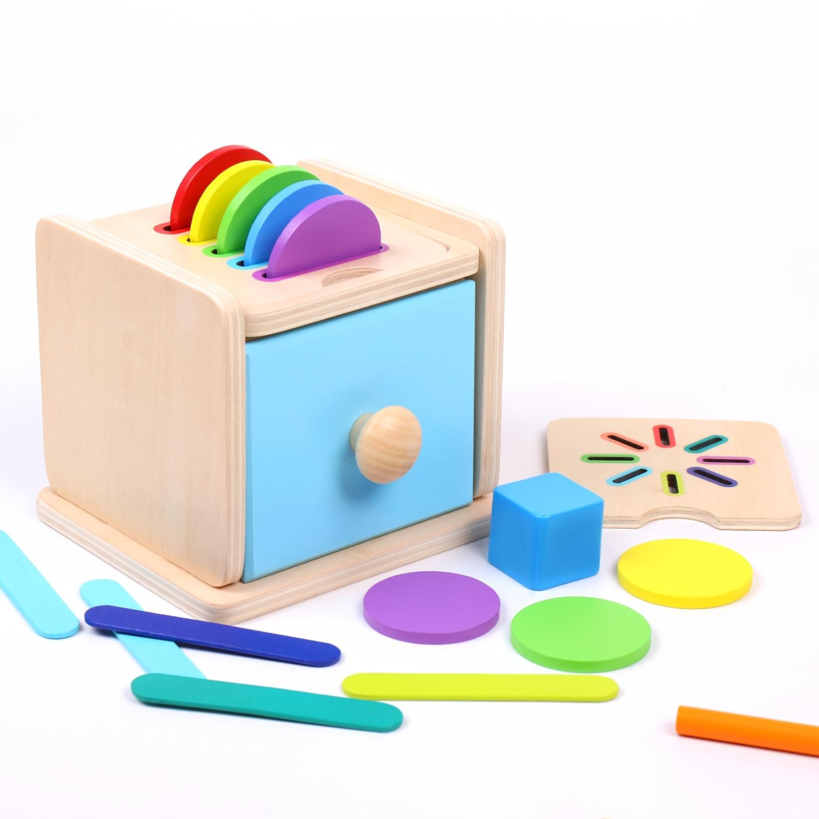 Children Wooden Puzzle Educational Toys | Color Shape Classification All-In-One Matching, Wooden Stick Sorting Stacking Board Games, Ideal for Easter, Thanksgiving, Christmas Gifts for Over