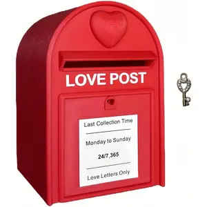Red Mail Box with Lock-Mini Love Letter with Envelope, Gifts For Boyfriend Girlfriend